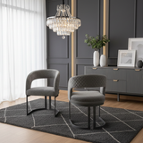 Lina Grey Marble 180cm Dining Table With Grey Velvet Dining Chairs