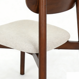 Rinato Walnut Dining Table with Clara Cream Chairs