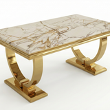 Arianna Gold Marble 200cm Dining Table In 8 Colours