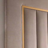 Como Cream Gold Trim Channelled Luxury Panel Bed & Base - Esme Furnishings