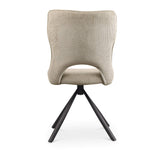Sydney 160cm Cream Gold Ceramic Marble Dining Table With Sydney Beige Velvet 360 Swivel Dining Chairs