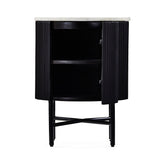 Lucerne Small Cupboard Side Table Black Ribbed Fluted