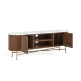 Jasmine Mango Brass Ribbed Marble 150cm Media Stand TV Unit