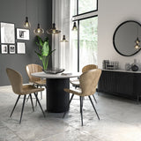 Lucerne Round 120cm Dining Table - Marble Top Ribbed Fluted