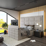 The Hilton Luxury Panel Velvet TV Bed