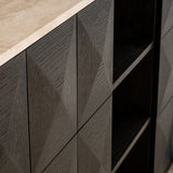 Richmond Interiors Claremont Brown 4 Door Sideboard 2 Shelves