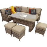Edward Garden Corner Dining with Lift Table Mixed Natural Weave