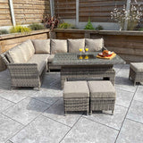 Edward Garden Corner Dining with Lift Table Mixed Natural Weave