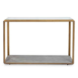 DI Designs Elmley Grey Shagreen Brass & Clear Glass Console Table