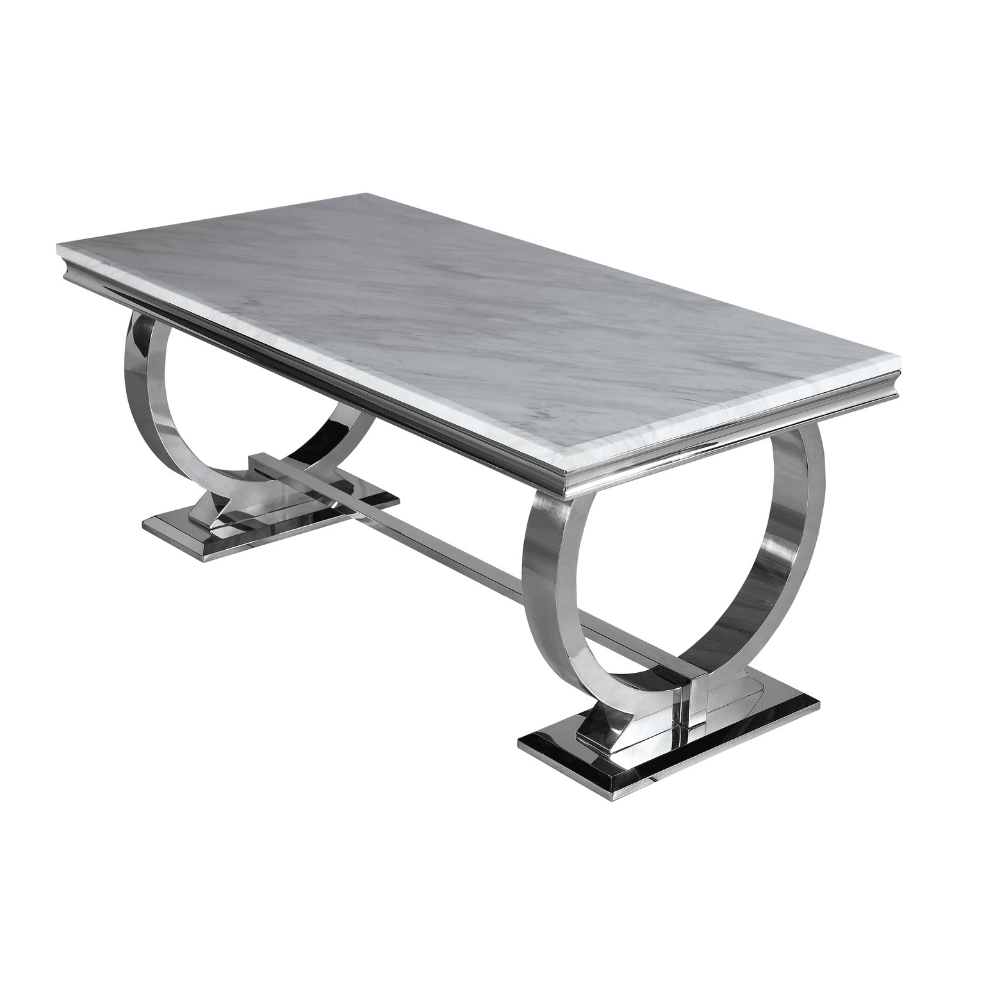 Arianna 150CM Marble & Chrome Dining Table - 4 Colours-Esme Furnishings