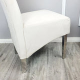 Lucy French Velvet Lion Knocker Quilted Emma Dining Chair With Chrome Legs In 3 Colours