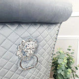 Sophia Grey French Velvet Lion Knocker Quilted Dining Chair With Chrome Legs-Esme Furnishings