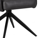 Enrica PU Leather Swivel Dining Chairs With Black Metal Base - Pairs - 2 Colours