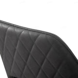 Enrica PU Leather Swivel Dining Chairs With Black Metal Base - Pairs - 2 Colours