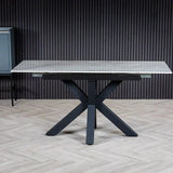 Regent 140-180cm White Ceramic Marble Centre Extending Dining Table