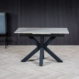 Regent 140-180cm White Ceramic Marble Centre Extending Dining Table
