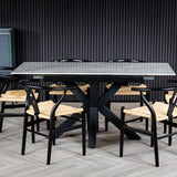 Regent 140-180cm White Ceramic Marble Centre Extending Dining Table
