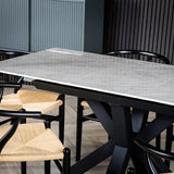 Regent 140-180cm White Ceramic Marble Centre Extending Dining Table