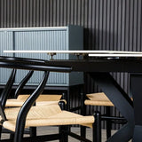 Regent 120-160cm White Ceramic Marble Centre Extending Dining Table