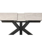 Regent 140-180cm Kamite Medium Grey Ceramic Marble Centre Extending Dining Table