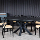 Regent 120-160cm Dark Grey Ceramic Marble Centre Extending Dining Table