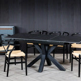 Regent 140-180cm Dark Grey Ceramic Marble Centre Extending Dining Table