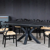Regent 120-160cm Dark Grey Ceramic Marble Centre Extending Dining Table