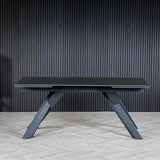 Caso 180-280cm Dark Grey Ceramic Marble Side Extending Dining Table