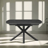 Regent 160-240cm Grey Swivel Ceramic Marble Extending Dining Table