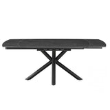 Regent 140-200cm Grey Swivel Ceramic Marble Extending Dining Table