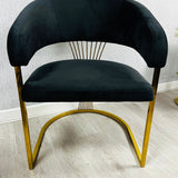 Savoy Black/Gold Leathaire Fabric Dining Chair