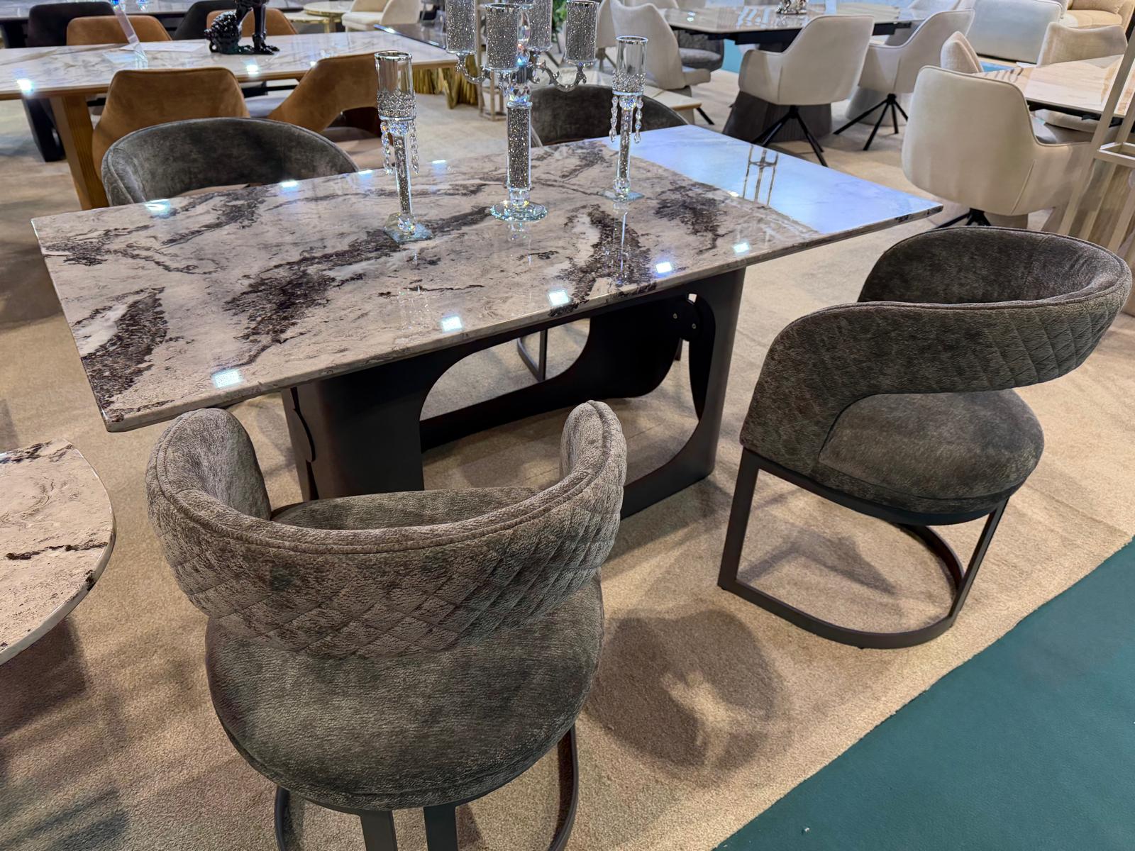 Lina Grey Marble 180cm Dining Table