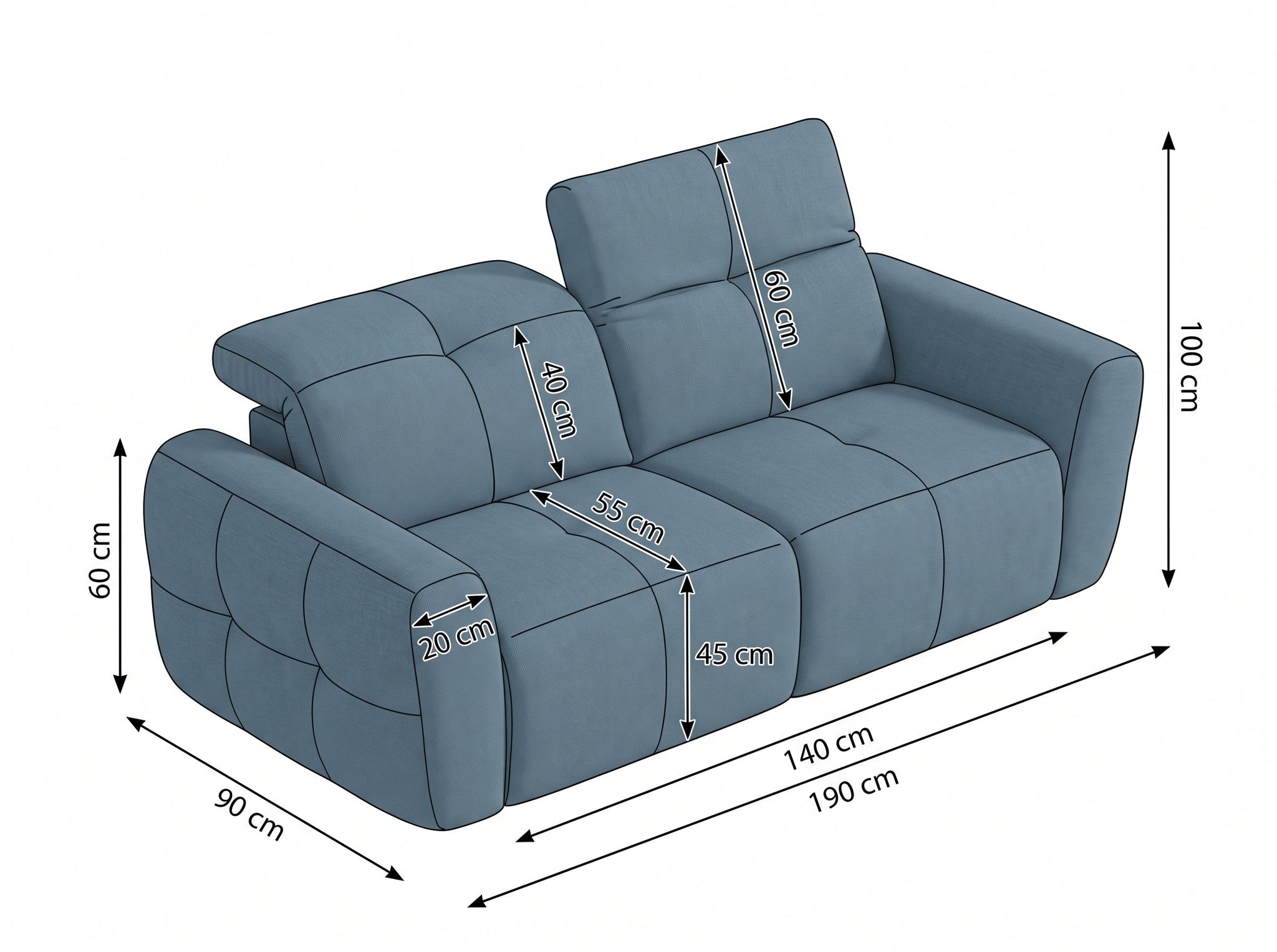 Faringdon Beige 2 Seater Electric Recliner Sofa