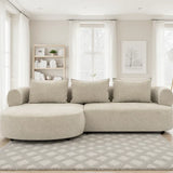 The Pebble Beige Boucle Fabric Left Hand Premium Corner Sofa