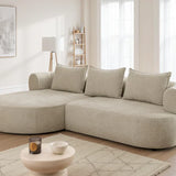 The Pebble Beige Boucle Fabric Left Hand Premium Corner Sofa