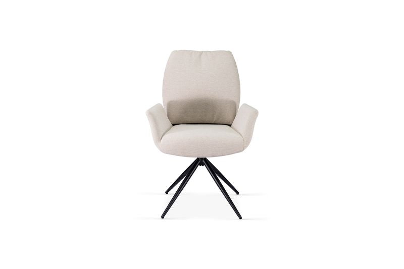 Fairmont 360 Swivel Fabric Dining Chairs - Pairs - 2 Colours