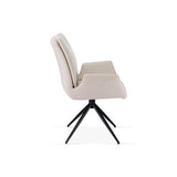 Fairmont 360 Swivel Fabric Dining Chairs - Pairs - 2 Colours