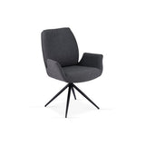 Fairmont 360 Swivel Fabric Dining Chairs - Pairs - 2 Colours