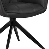 Franca PU Leather Swivel Dining Chairs With Black Metal Base - Pairs - 2 Colours