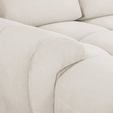 Zara Corner U Shape Cinema Cream Plush Velvet Sofa