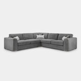 Naples Sofa Grey Fabric Large Corner Sofa