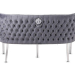 Valentino Lion Knocker Quilted Tufted Plush Velvet 150cm Dining Bench - 5 Colours-Esme Furnishings