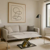 Lucy X Leg Gold Marble 120cm Coffee Table In 2 Colours