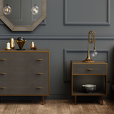 DI Designs Hampton Grey Shagreen & Gold Chest of Drawers | 3 Drawers