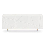 Berkeley Designs Helsinki White High Gloss Ceramic Marble Sideboard