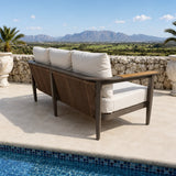 Hemera Signature Outdoor 5-Seater Lounge Set + PS Wood Slat Table – Modern Truffle & Aluminium