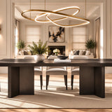 Berkeley Designs Sorrento Modern Design 10-Seater Dining Table in Textured Dark Oak Veneer