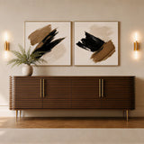 Berkeley Designs Paris Natural Walnut Sideboard with Gold Brass Handles