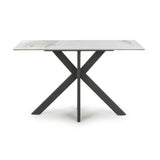 Regent White Ceramic Marble Console Table