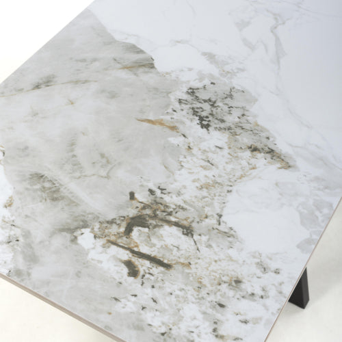 Regent White Ceramic Marble Console Table